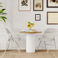 Ensemble de 4 chaises pliantes Garvee avec coussins, revêtement en similicuir beige, pour une utilisation intérieure et extérieure, légères et pliables, supportent jusqu'à 159 kg (350 lb).