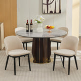Garvee Chaises de Salle à Manger en Bois Massif, Lot de 4, Tissu Effet Lin, Dossier Haut Ergonomique, pour Cuisine et Salon, Beige - Beige – Modèle A