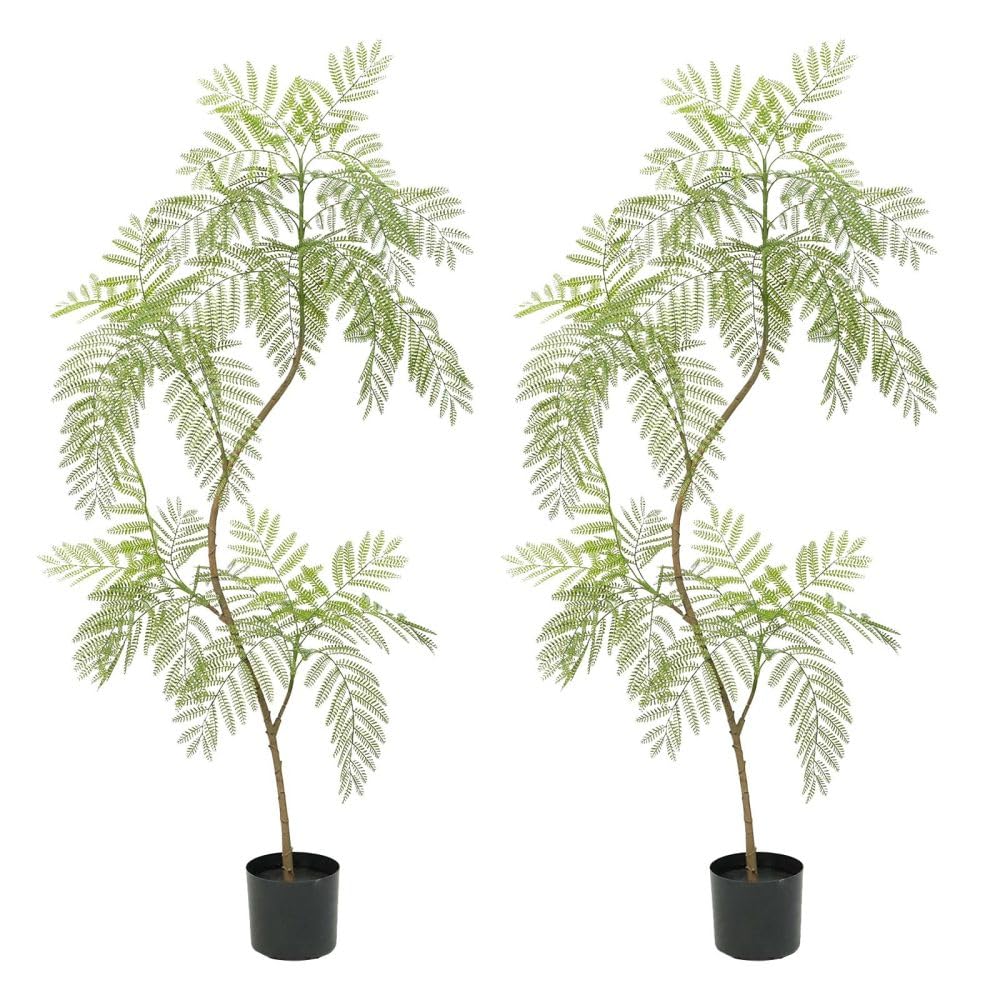 Jacaranda artificiel Garvee 1,7 m, branches ajustables, matériau PU durable, décoration pour la maison et le bureau, vert