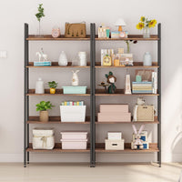 Garvee étagère de 170 cm de haut, 5 tablettes, structure en métal brun rouille, étroite, idéale pour le salon, le bureau ou la cuisine