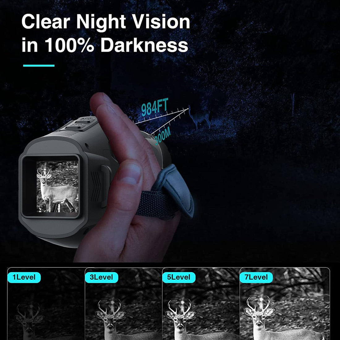 Monoculaire Garvee avec zoom numérique 5x et illuminateur infrarouge pour l'observation nocturne. Compact, robuste et de qualité HD.