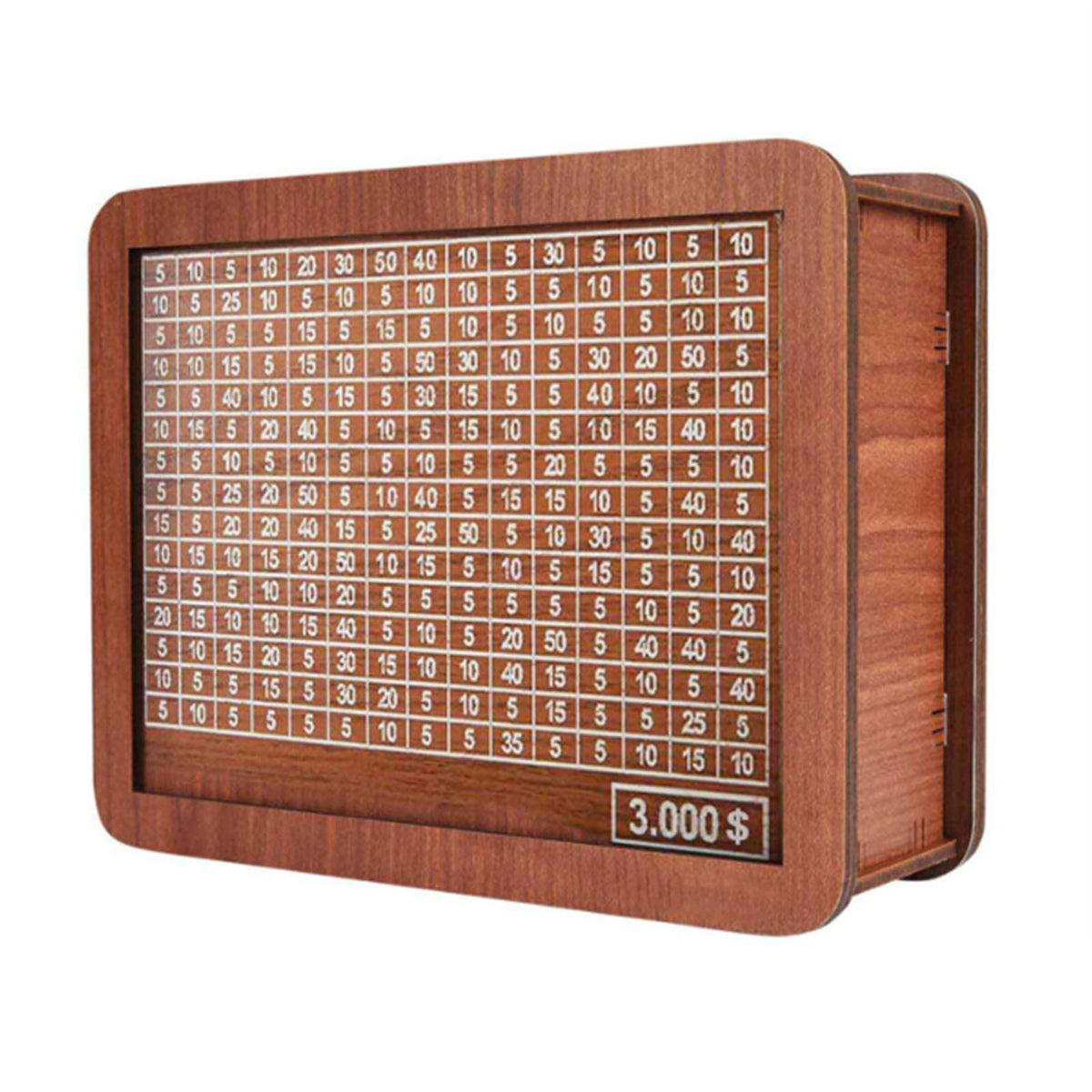 Boîte à monnaie Garvee avec feutre et compteur de pièces, étui en bois et verre pour enfants, 20 x 14,5 x 7,6 cm, durable et réutilisable