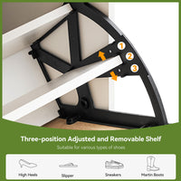 Meuble à chaussures Garvee en rotin avec 3 tiroirs et étagères réglables, idéal pour l'entrée ou le couloir. Structure en MDF et rotin, design fin et stable, coloris naturel.