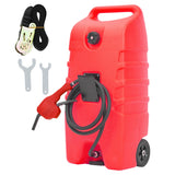 Garvee Réservoir De Carburant Portable 14 Gal Avec Pompe Siphon Manuelle, Tuyau 10 Ft, Polyéthylène Résistant, Valves Laiton, Roues Robustes Pour Voiture Et Bateau - 