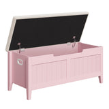 Banc de rangement Garvee avec coussin, coffre en bois de 100 cm, 2 charnières de sécurité, salon et chambre, bois aggloméré, poignées ergonomiques, couvercle rabattable, grand coffre, montage facile - 