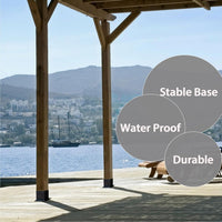 Garvee Base de poteau en acier 2 mm pour poteau 15 × 15 cm, support renforcé noir pour terrasse, deck et pergola