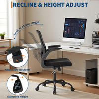 Garvee Chaise de bureau ergonomique en maille avec accoudoirs 2D et soutien lombaire, pivotante à 360°, supporte jusqu'à 159kg, noire