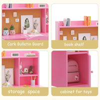 Bureau enfant Garvee avec chaise, en bois, ergonomique, avec espace de rangement, pour les 3-12 ans, idéal pour étudier ou dormir dans une chambre, résistant aux rayures