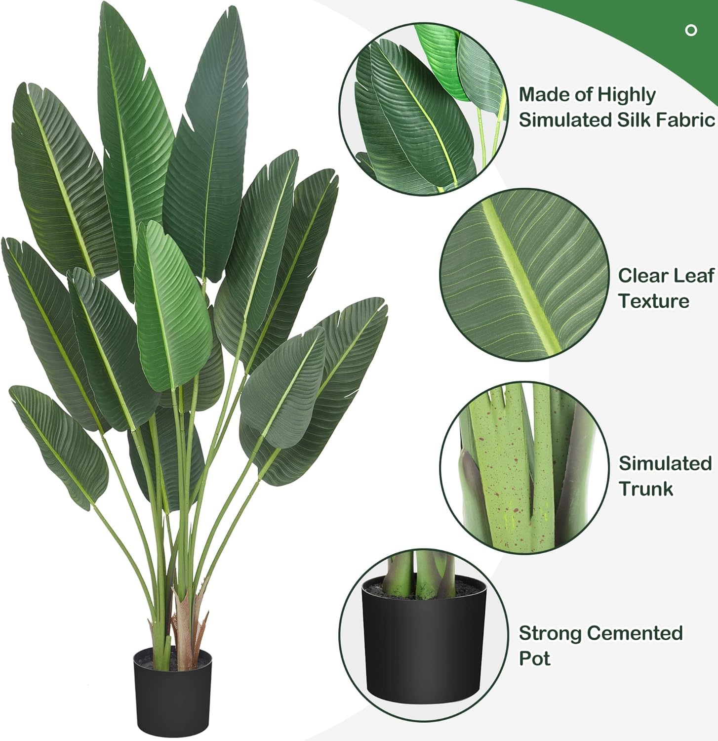 Garvee Oiseau de Paradis Artificiel 183 cm, 13 Troncs Ajustables, Plante Réaliste pour Décoration Intérieure et Extérieure
