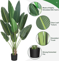 Garvee Oiseau de Paradis Artificiel 183 cm, 13 Troncs Ajustables, Plante Réaliste pour Décoration Intérieure et Extérieure