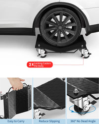 Ensemble de chariots pour roues de voiture Garvee, 2 pièces, capacité de charge de 3000 lb, plateforme en forme de V, acier, pour voitures, camions et motos