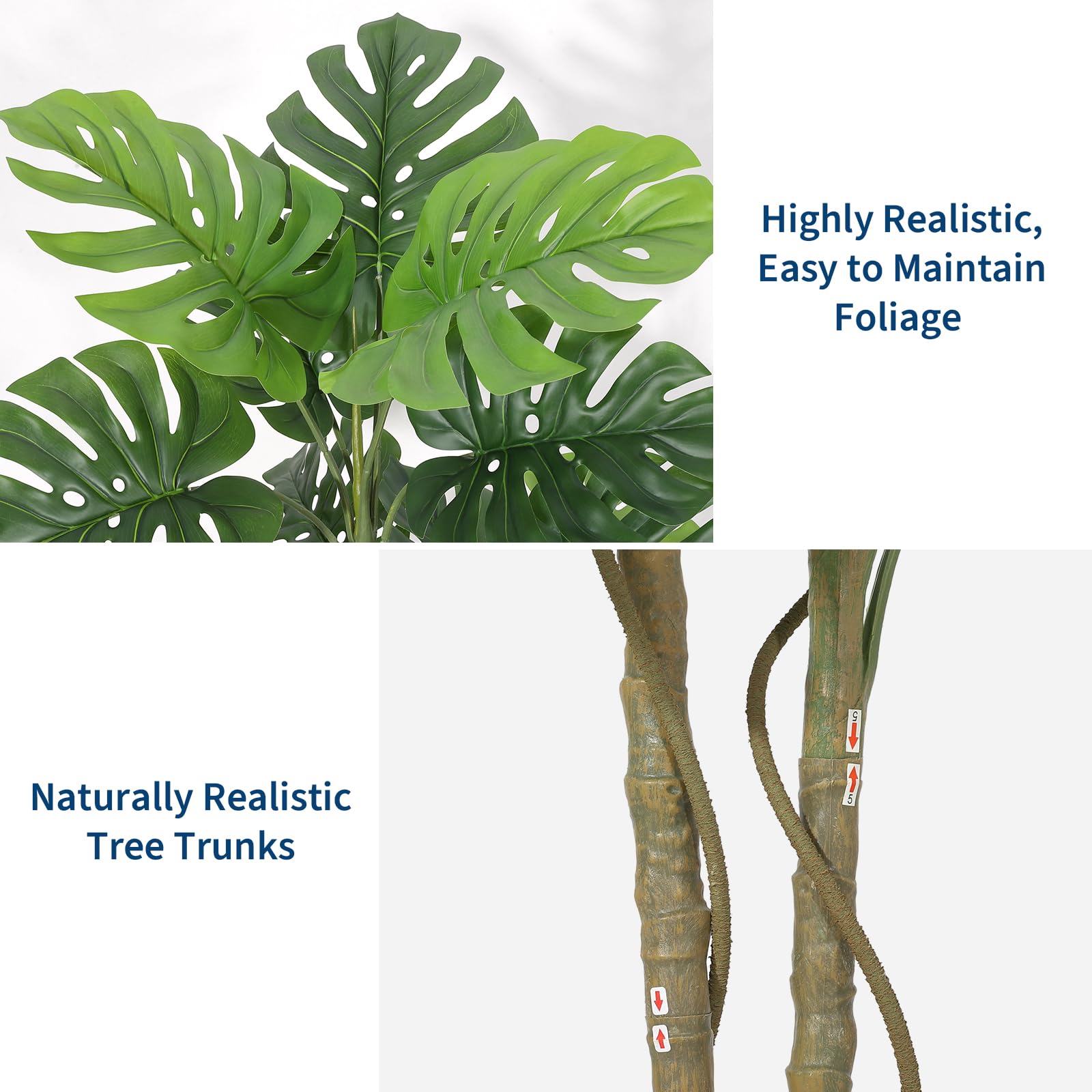 Plante artificielle Monstera Garvee, support stable réglable en polyester de 1,5 m, pour salon ou bureau, verte