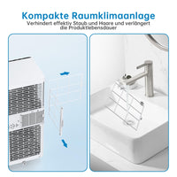 Garvee Climatiseur mobile 9000 BTU 2,6 kW, 3 en 1 silencieux 52 dB, avec déshumidificateur, ventilateur, mode nuit, roulettes 360°, pour 45 m²
