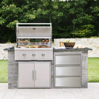 Tiroirs de cuisine extérieure Garvee en acier inoxydable – Station de grillade robuste à 3 niveaux pour jardin, terrasse, camping et cuisine extérieure