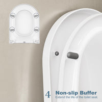 Garvee Abattant WC Duroplast blanc avec fermeture douce automatique et déclipsage rapide, siège de toilette moderne pour salle de bain