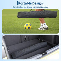 Garvee but de football pliable 366 × 183 cm, cadre métallique robuste, noir et jaune, pour jardin et entraînement