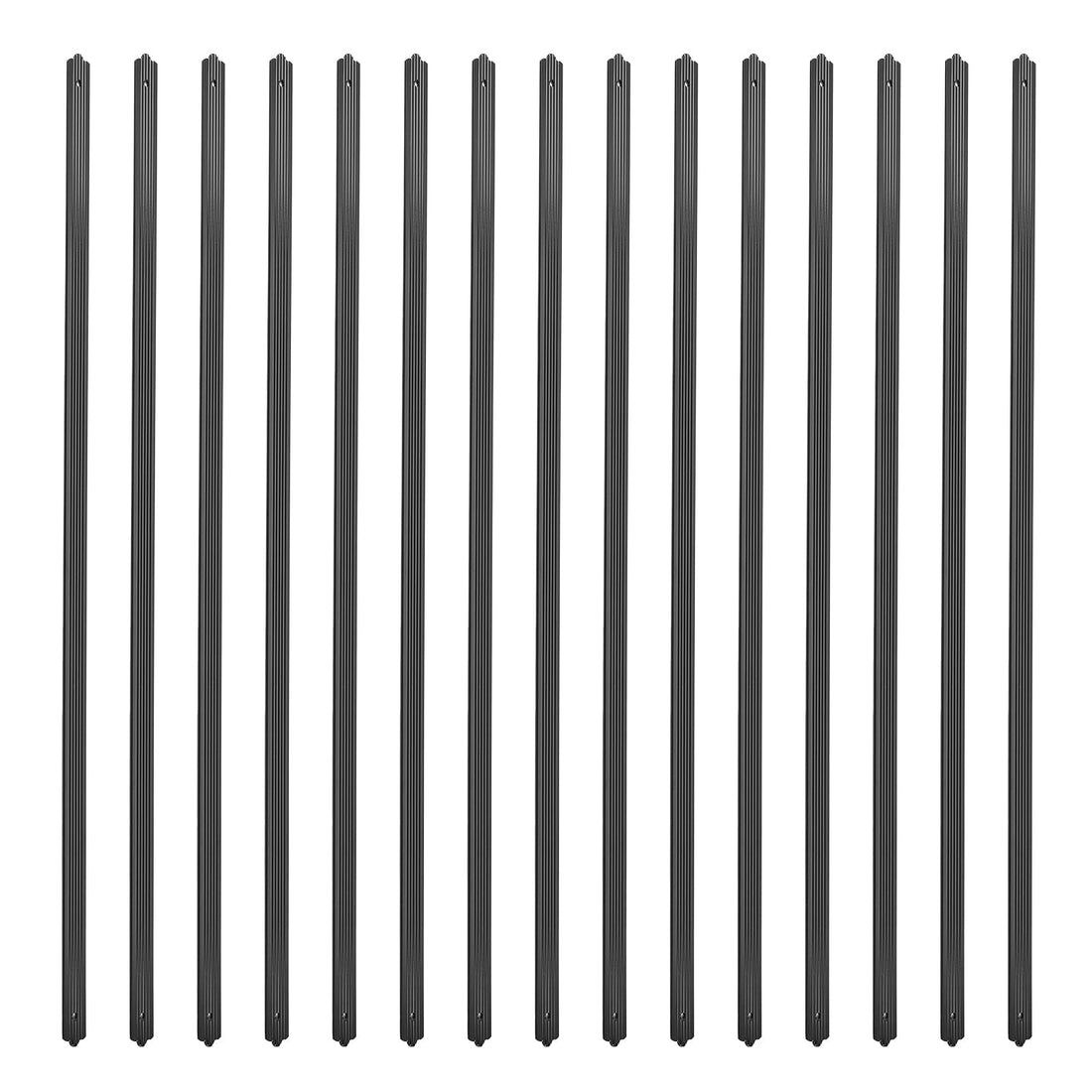 GARVEE Balustres de terrasse droits plats en aluminium de 82 cm (32-1/4 po) avec vis, paquet de 50, balustres rainurés pour porche, escaliers et terrasse, noir mat
