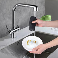 Distributeur de liquide vaisselle rechargeable Garvee, flacon en silicone, facile à presser, distributeur de savon pour les mains pour la cuisine et la salle de bain, noir