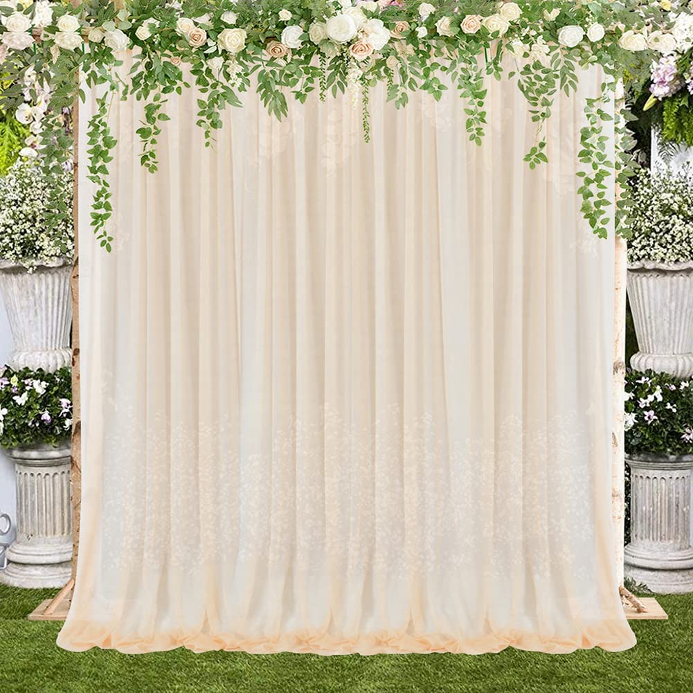Rideau de fond amovible Garvee pour la photographie sur scène, mariage et fête, 1,5 m x 2,4 m, couleur champagne