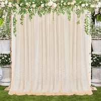 Rideau de fond amovible Garvee pour la photographie sur scène, mariage et fête, 1,5 m x 2,4 m, couleur champagne
