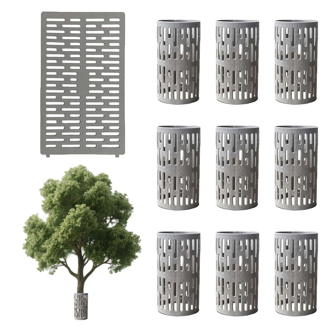 Protections d'arbres Garvee, lot de 10, grilles de protection en plastique pour troncs d'arbres, PVC résistant aux intempéries, respirant, sans danger pour l'entretien des jardins et des espaces verts.
