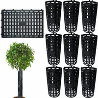 Garvee Protège-tronc extensible 25 × 37 cm en PVC résistant aux UV, housse de protection noire pour arbres, lot de 10 pièces