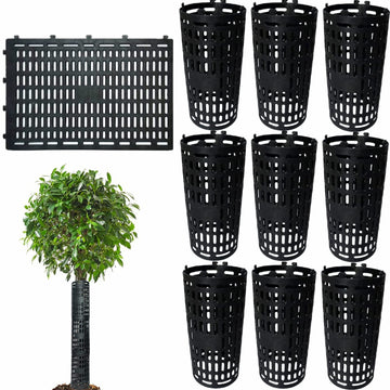 Garvee Protège-tronc extensible 25 × 37 cm en PVC résistant aux UV, housse de protection noire pour arbres, lot de 10 pièces