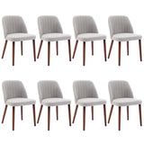 Garvee Chaises de Salle à Manger en Bois - Ensemble de 8 - Siège Rembourré Confortable - Bois Durable - Design Moderne et Compact - Gris - Cuisine et Restaurant - Gris