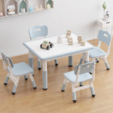 Garvee Ensemble Table et 4 Chaises Enfants réglable avec Plateau Effaçable pour Maison et École, Taille Personnalisable, Couleur Naturelle