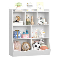 Meuble de rangement pour jouets Garvee blanc, bibliothèque pour enfants, 3 niveaux, anti-basculement, en bois robuste, salle de jeux