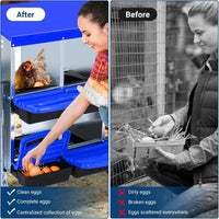 Nichoir à poules Garvee 8 trous avec pieds 107×52×95 cm – Bleu, hygiénique et ergonomique pour écuyers professionnels