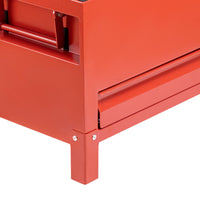 Garvee Coffre à Outils de Chantier 122 × 51 cm avec Tiroir, Armoire de Rangement Industrielle en Aluminium, Rouge Bordeaux, pour Outils et Équipement