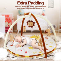 Tapis d'éveil Garvee pour bébé avec 9 jouets détachables, développement sensoriel et moteur, antidérapant, en polyester doux, pour la maison, couleurs neutres