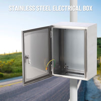 Boîte de jonction électrique Garvee IP65 étanche en acier inoxydable 304 de 1,2 mm d'épaisseur, pour usage extérieur, avec couvercle à charnière et protection contre la poussière.