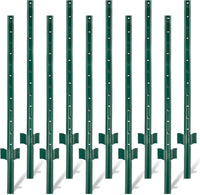 Poteaux de clôture Garvee 183 cm, poteaux métalliques robustes pour clôtures de jardin, brise-vue, poteaux en acier, clôtures extérieures en fil de fer, noir