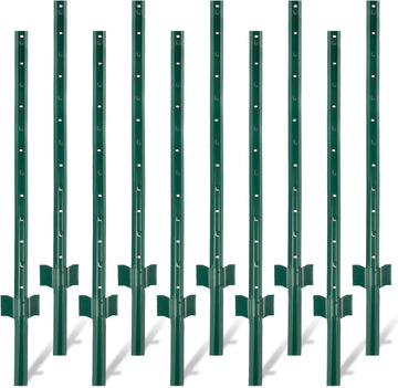 Poteaux de clôture Garvee 183 cm, poteaux métalliques robustes pour clôtures de jardin, brise-vue, poteaux en acier, clôtures extérieures en fil de fer, noir