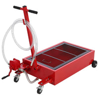 Bac de vidange d'huile Garvee 20 gal avec pompe manuelle, capacité de 76 L, en polypropylène, poignée pliable, roulettes, tuyau de 2,4 m pour voiture et camion, noir