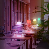 Lampe de table sans fil GARVEE à intensité variable, 8 couleurs, commande tactile, batterie 4000 mAh, étanche, idéale pour le jardin, la chambre, le balcon, l'hôtel, noir et blanc.