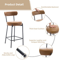 Tabouret de bar moderne Garvee 30" en bouclé avec dossier et repose-pieds, idéal pour îlot de cuisine et salle à manger, coussin de 4" et structure en métal noir.