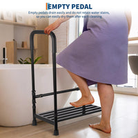 Garvee Marchepied avec poignée et plateforme antidérapante, charge 204 kg, rampe réglable, HDPE et acier, pieds en caoutchouc, pour seniors et personnes à mobilité réduite