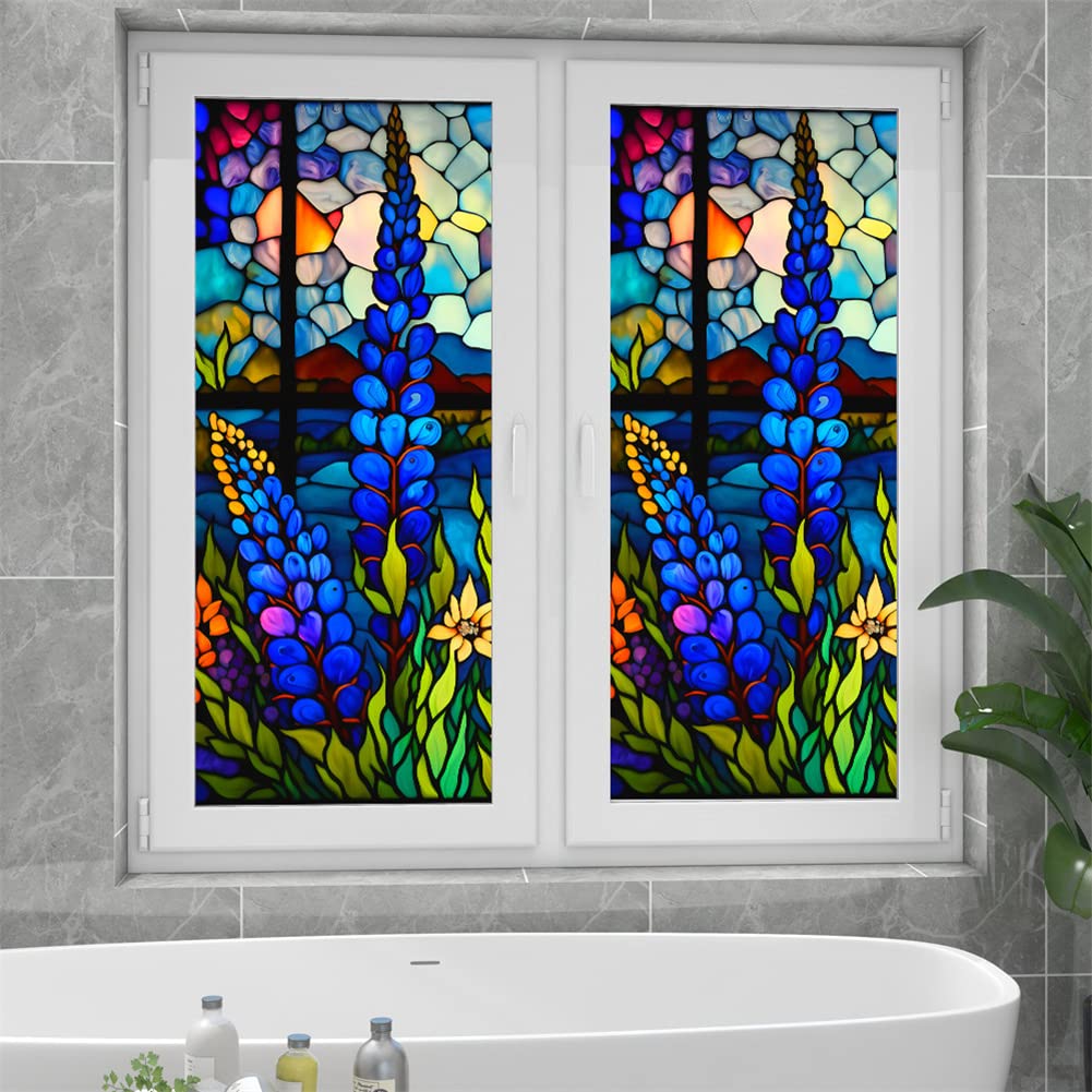 Film pour vitres Garvee à motif floral rétro, protection UV, amovible, sans colle, adhérence statique, 60 x 100 cm, pour préserver l'intimité et économiser l'énergie.
