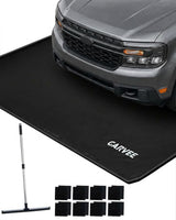 Garvee Tapis De Garage Étanche 1000D PVC Avec Bordure Relevée 3 cm Antidérapant Durable, Sangle Fixation Inclus Raclette, Protection Neige/Boue