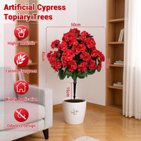 Bégonias artificiels lavande Garvee en boule de 58 cm (23 po), en polyéthylène résistant aux UV et aux intempéries, avec piquet pour le sol, pour jardin et terrasse (vert).