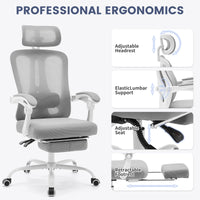 Garvee Chaise de bureau ergonomique en maille respirante et confortable, avec soutien lombaire et repose-pieds réglables