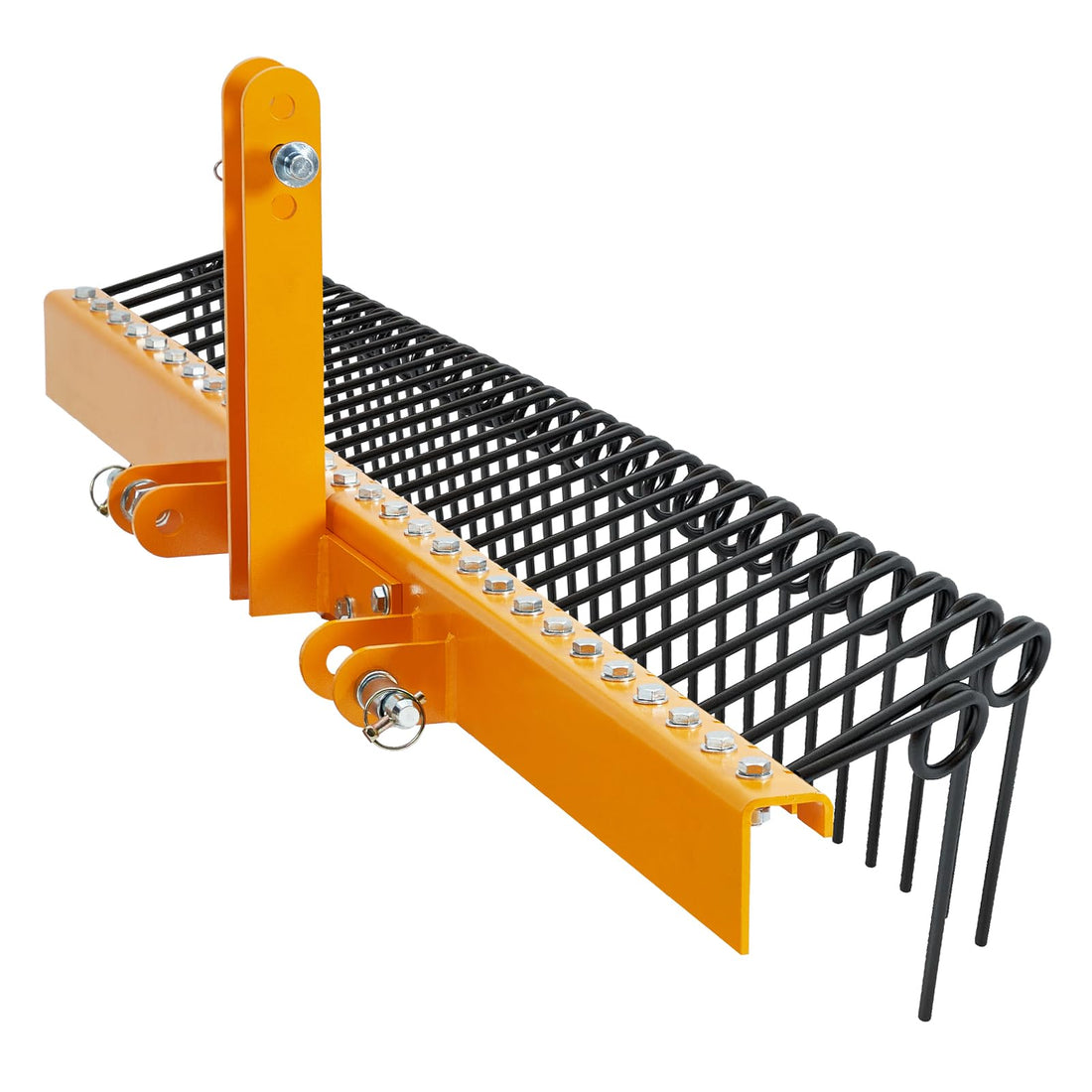 Râteau à aiguilles de pin Garvee de 152 cm (60 pouces) pour ramassage d'aiguilles de pin, de paille et de gazon, avec revêtement en poudre