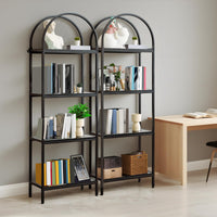 Garvee étagère à 4 niveaux en métal, style arqué, robuste et moderne, idéale pour le salon ou le bureau (noir)