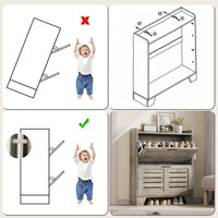 Garvee meuble à chaussures pour entrée, avec 2 tiroirs abattants, en bois vert p2, ventilé, résistant aux rayures, étroit, profondeur 35 cm