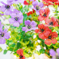 Garvee Ensemble de 6 bocaux Mason décoratifs avec fleurs, lumières LED, verre et ruban de jute pour mariage et fête, 500 ml, transparent