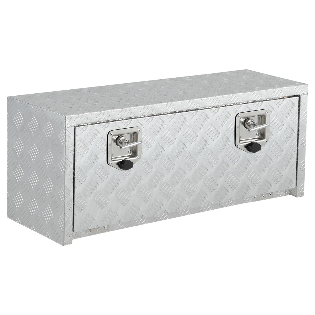 Garvee Coffre sous châssis en aluminium robuste 91 cm, rangement étanche argent pour pick-up, camping-car et remorque, idéal benne et utilitaire