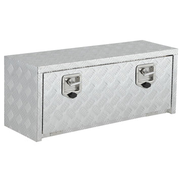 Garvee Coffre sous châssis en aluminium robuste 91 cm, rangement étanche argent pour pick-up, camping-car et remorque, idéal benne et utilitaire